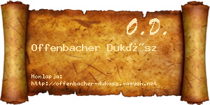 Offenbacher Dukász névjegykártya